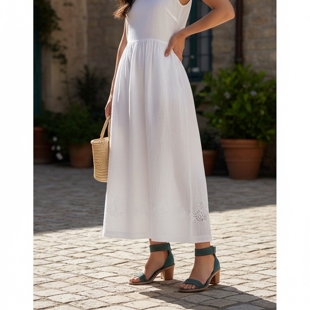 $340 Frye Teal/Turquoise Brielle Scallop Leather Suede Ankle Strap Heel Sandals - Picture 7 of 16